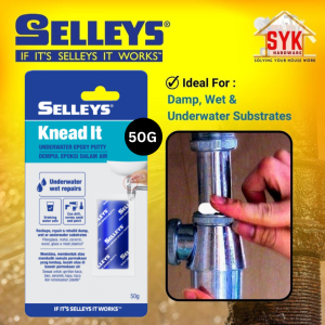SYK SELLEYS Knead It Underwater 50g Epoxy Putty Filler Multipurpose Repair Water Paip DIY Home Tools Gam Epoxy Paip Air