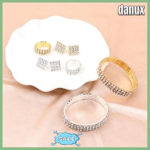 danux 4Pcs set Bridal Jewelry Set Necklace Bracelets Ring Earrings Set Super Gorgeous Luxury Shiny Fashion Jewelry Party Gift
