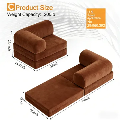 DreamHug Folding Sofa Bed with Zipper Full Cover Single/Double Sofabed 10-Year Warranty
