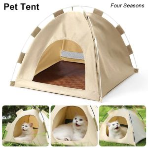 FLYING 1Pcs Có thể tháo rời Lều thú cưng Bốn Mùa Có thể giặt Lồng thú cưng Bền bỉ Di động Giường chó hình teepee cho mèo cho mèo chó