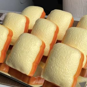 NJJU Building Blocks Squishy Toast Shapeable Finger Relax Crispy Squishy Creative Handmade Blocks Filled Squishy Adult Kids