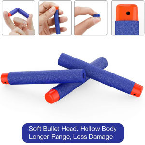 [Ready Stock]100Pcs 7.2cm EVA Hollow Soft Bullets Universal Strip Childrens Foam Toys
