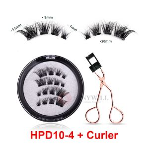 1 cặp lông mi nam châm 4 miếng với clip tái sử dụng tự nhiên Lông mi giả không có keo an toàn 3D Lông mi giả cho trang điểm
