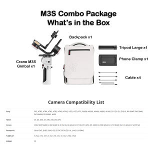 (READY STOCK) Zhiyun Crane M3S Camera Handheld Stabilizer Gimbal (For SmartPhone / Action Camera / Camera) M3 S