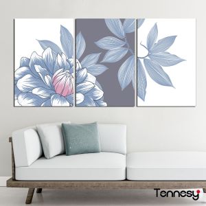 HIASAN DINDING SET BUNGA GREY FLOWER WALL DECOR PAJANGAN POSTER DEKORASI RUMAH