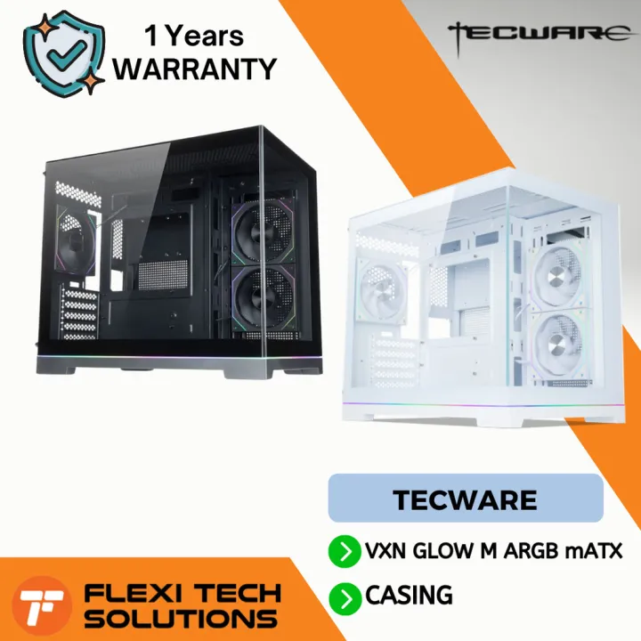 Flexi tech Tecware VXN GLOW M ARGB mATX Casing black / white