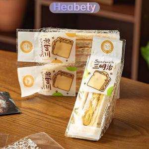 Heabety  100 chiếc giấy gói sandwich chuyên dụng dùng một lần dễ xé trong suốt dạng tam giác túi đóng gói bánh nướng bánh mì
