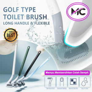 Sikat Toilet Silikon Bentuk Stik Golf Alat Pembersi Celah Kloset Serbaguna Sikat Kamar Mandi