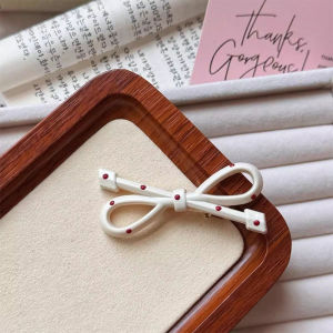 🔥Cozyrooms👍Bright Surface Polka Dot Bow Hair Clip Exquisite Retro Hair Clip Women Simple Hair Clip