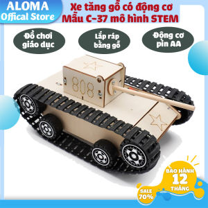 Đô chơi gỗ lắp ráp có động cơ mẫu xe tăng C-33 tiêu chuẩn STEM sáng tạo cho bé - Bộ đồ chơi trí tuệ kích thích trí thông minh và kiên nhẫn - Giúp bé hứng thú với khoa học bớt thời gian điện thoại