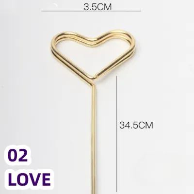 READY STOCK Metal Bouquet card holder Flower card stick Stick Floral 花束卡片夹 镀金金属插杆