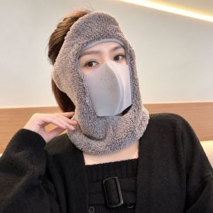 NEXTYOO Ấm áp Mũ trùm đầu giữ nhiệt Chống gió. Mùa đông Khẩu trang Thời trang Thoáng khí Khăn trùm đầu có dây đeo cổ Thời tiết lạnh