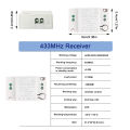 Kebidumei 433MHz Rf Remote Control Switch AC 220V 10A Relay Receiver Can Connect Traditional Switch and Wireless Push Button Wall Panel. 