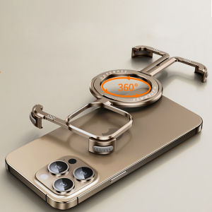 OATSBASF Metal Shockproof Phone Case Built-In Phone Stand Support Ma-gsafe Charger For iPhone 13/14/15 Pro/15 Plus/15 Por Max