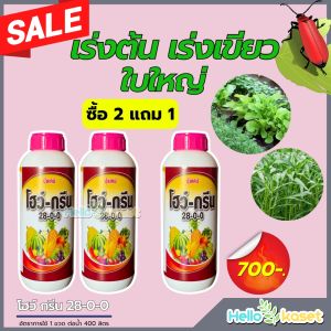 ปุ๋ยน้ำ โฮว์กรีน ขนาด1ลิตร พืชเขียว โตไว ใบใหญ๋ สามารถใช้ได้กับพืชทุกชนิด โปร2แถม1