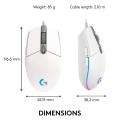 Logitech G102 Lightsync Gaming Mouse [White]. 