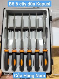 Bộ dũa mài kim loại hợp kim Kapusi Hộp 6 giũa mài đa năng thép carbon T2 chống mài mòn dũa kim loại cao cấp dũa dẹp tròn vuông bán nguyệt tam giác giũa kim loại dũa mini dũa sắt dũa Kapusi dũa hợp kim giũa hợp kim