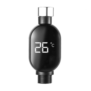 Small Thermal Sensors Shower Head Temperature Display Waterproof Design Universal Fit Steel Connector for Bathrooms Use