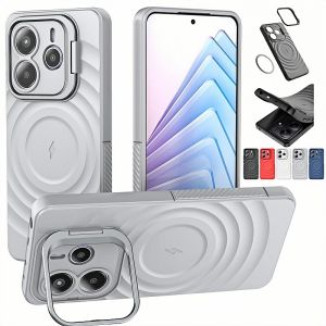 Shockproof Holder Stand Protection Case For Redmi Note 14 Pro Plus Car Magnetic Back Cover for Xiaomi Redmy Note 14Pro + Plus