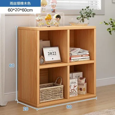 Kabinet Rak 多格书本收纳架 Home Living Room Bookshelf Storage Rack Floor Standing Low Storage Cabinet Layered Shelf Grid Bookcase Creative Modern Library Bookcase