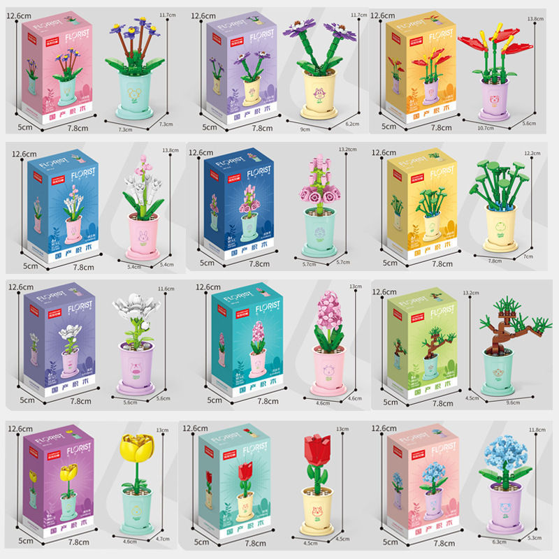 Lazahome fleurs en pot à construire kit de blocs assemblage_voghion.com