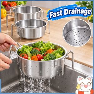 Sink Hanging Drainer Basket Stainless Steel Strainer Vegetable Fruit Wash Filter Kitchen Tool