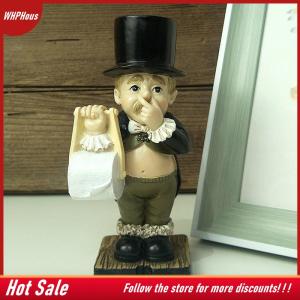 【COD】🔥🔥🔥 Humorous Tissue Holder Figurine Whimsical Boy Statue With Playful Pose Creative Desktop Or Shelf Decoration For Dorm Home