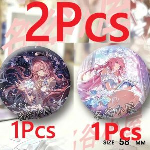 2Pcs/Set Anime Game Cyrene PhiLia093 Demiurge Cosplay Backpack 58mm Badge Geovishap Caravan Terravox Pin Collection Breastpin for Bags Clothes Gift