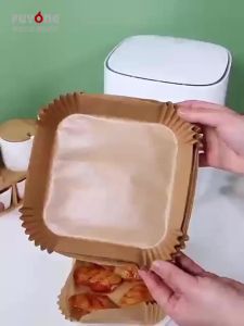 Special paper tray for air fryers silicone oil paper tray paper holder circular oil absorbing paper household baking food grade food pad paper