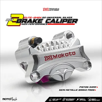 MOKOTO ELITE 2POT S2 BRAKE CALIPER UNIVERSAL ALLOY 2 POT HYDRAULIC SYSTEM CALIPER ONLY FOR MOTORCYCLE