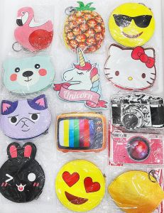 Creative Pouch 3D Fruit Cartoon Shapes Zipper coinpurse Cute Wallet with keychain  Cartoon Character Shape Coin Purse