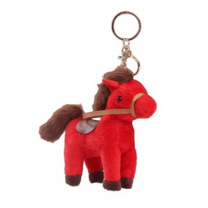 BENYTRO Year of the Horse Horse Plush Doll Stuffed 12cm Long-haired Pony Keychain  Soft Animal Pony Pendant Bag Charm