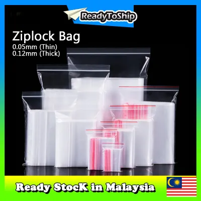 Transparent 0.05-0.12mm Sealable Zip Lock Plastic Bag 100pcs for Packing Food/Small Jewelry | 自封包装袋