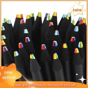 huhe 1Pc 7 Colors Gradient Rainbow Pencils Jumbo-Colored Pencils Multicolored Pencils for Art Drawing Coloring Sketching