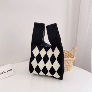 Tas Tote Wanita Bahan Anyaman Jerami Motif Lucu ToteBag Karakter tote bag rajut tebal lucu
