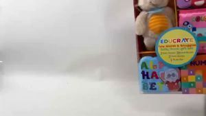 EducratePH Baby Book Gift Set – Soft Cloth Board Books Plush Toy Sensory Learning Books color