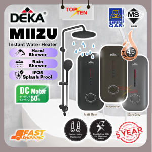 DEKA MIIZU 90 DC Pump Instant Heat Water Heater with Rainshower Handshower Pemanas Air Mandi