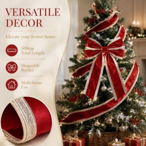 DHCRP Craft Ribbon Christmas Wrapping Ribbon 6.3cm DIY Craft Bow Decorative Webbing Multipurpose Ribbon Trim Gift Wrapping Ribbon Holiday Decoration