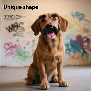 【จัดส่งภายใน 2-3 วัน】 ชุดหนวดและคิ้วแบบมีกาวในตัวอุปกรณ์ตกแต่งชุดคอสเพลย์สำหรับสัตว์เลี้ยงแมวสุนัขน่ารักตลกๆ