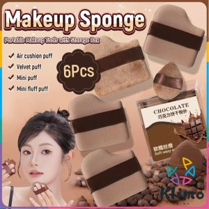 Klimo 6Pcs/set Velvet Powder Puff Thickened Makeup Sponge Set BB Foundation Air Cushion Puff