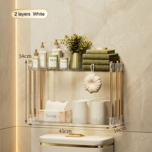 Bathroom Shelf Toilet Storage Rack Transparent Acrylic Multi-layer Stainless Steel Home Storage Corner Shelf HX28-2851