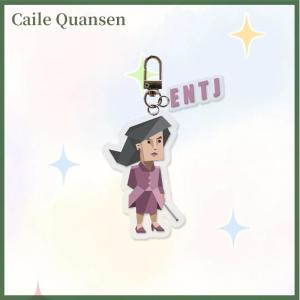 Caile Cartoon MBTI Character Acrylic Keychain Pendant Creative Earphone Case Pendant Novelty Backpack Decoration Accessories Gifts