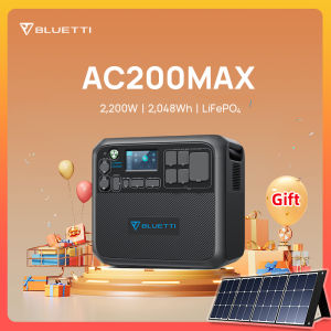 Bluetti AC200MAX Portable Power Station 60HZ 2048Wh/2200W 220V LiFePO4 Battery Fast Charge Solar Generator for Camping