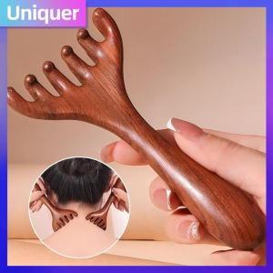 BUENOO Chống tĩnh điện Lược mát xa kinh tuyến đầu Răng rộng Cầm tay Dụng cụ gãi lưng Sáu móng Dụng cụ mát xa gua SHA Để thúc đẩy lưu thông máu