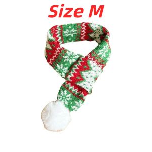 XYAX Cozy Yarn Christmas Dog Scarf Thick Knit Elastic Strap Cat Santa Hat Holiday Puppy Outfit Adjustable Wrap Pet Winter Warmer Pet Party