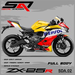 Stiker Custom Full Body Ninja ZX 25 R - Dekal Sticker Variasi Motor Ninja ZX 25 R Repsol SDA.02
