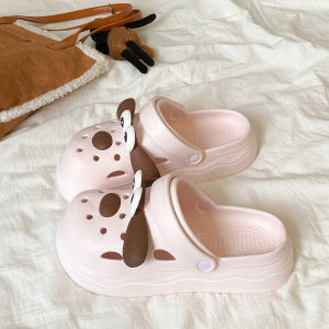 [Free Shipping] WomenS New Cute Puppy Design Outdoor Non-Slip Odor-Resistant EVA Soft-Soled Ins Height-Increasing Dual-Use Sandals