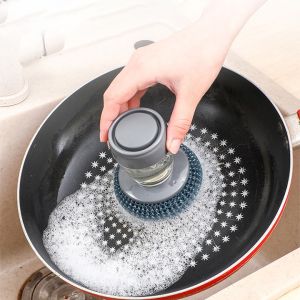 Miếng Thép Không Gỉ Cọ Xoong Nồi Cọ Bếp Cọ Rửa Bát Đĩa Có Tay Cầm Kèm Bình Đựng Xà Phòng Phun Tự Động Siêu Tiện Lợi