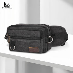 LouisWill Mens Waist Bag Sports Chest Bag Outdoor Fitness Bag Large Capacity Casual Bag Canvas Street Shoulder Bag Versatile Fashion Chest Bag Fitness Bag Travel Bag For Men Women