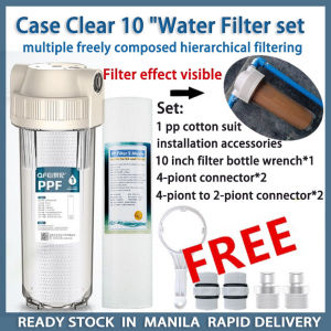 10-inch water purifier transparent filter bottle 2-minute and 4-minute pre-filter PP cotton free hanging plate copper port filter cylinder